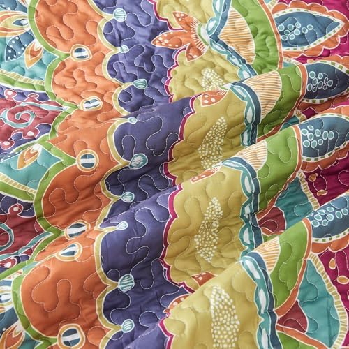 Vibrant Boho Reversible King Size Quilt Set