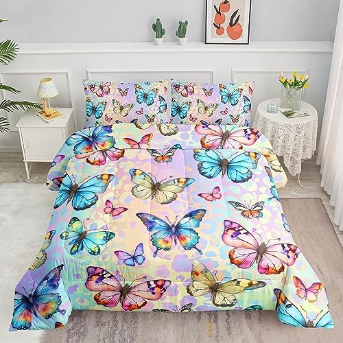 Kids Comforter Set Butterfly Pattern Twin Bedding 1