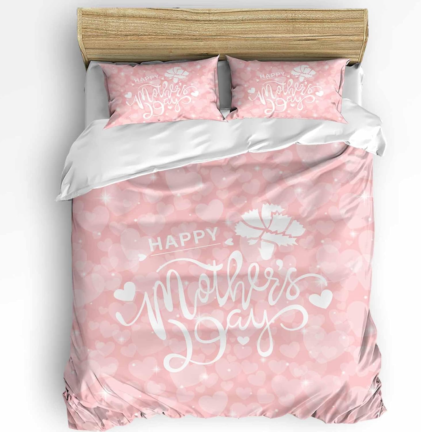 Happy Mothers Day Duvet Cover Twin Size Soft Microfiber Set