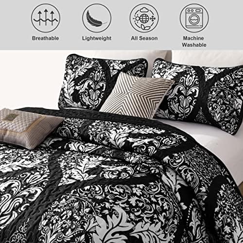 DJY Black Quilt Set King Size 3 Pieces 1