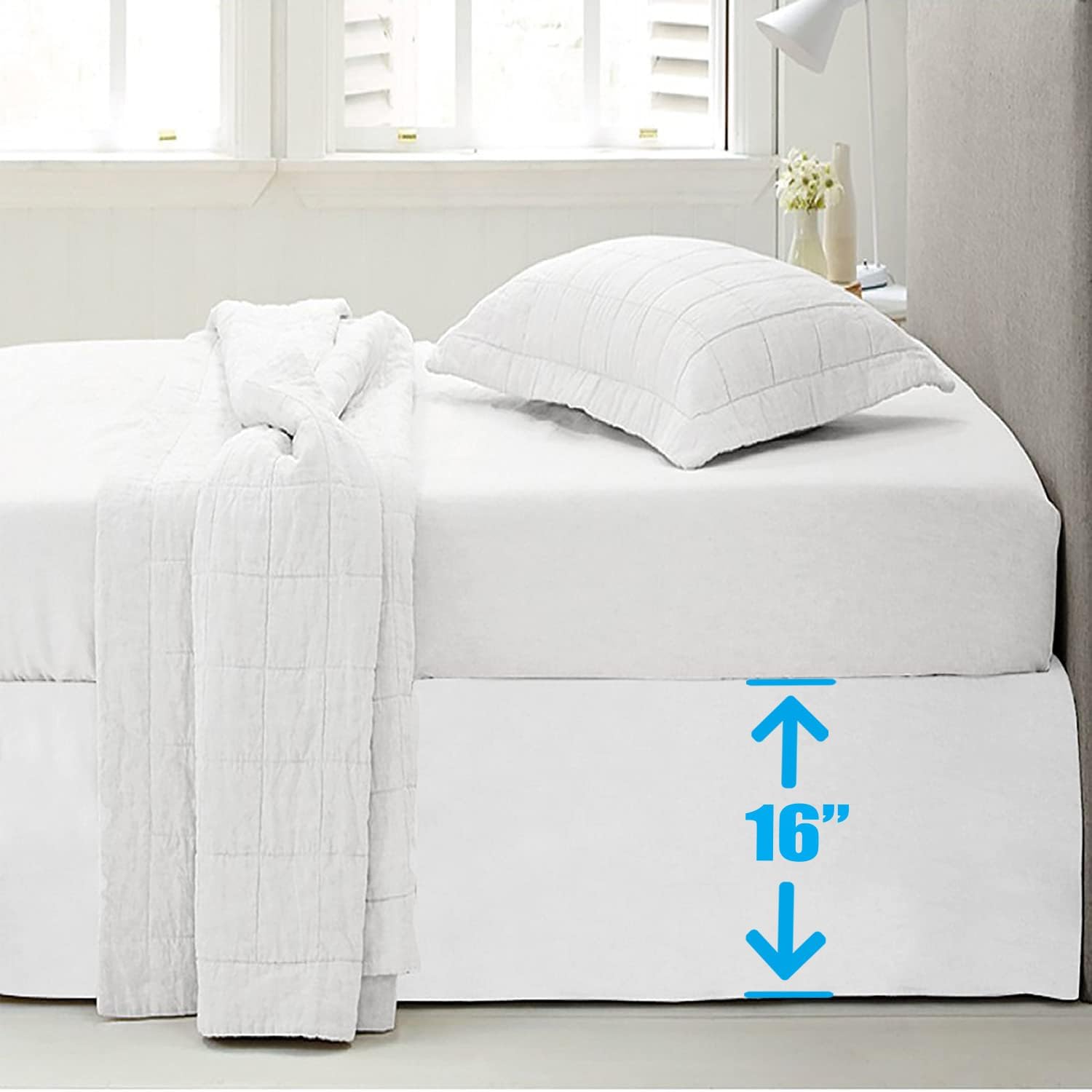 LDC LUX Dcor King Bed Skirt 16 Inch Drop