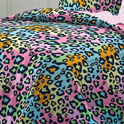 My Room Neon Leopard Ultra Soft Microfiber Comforter Set Queen