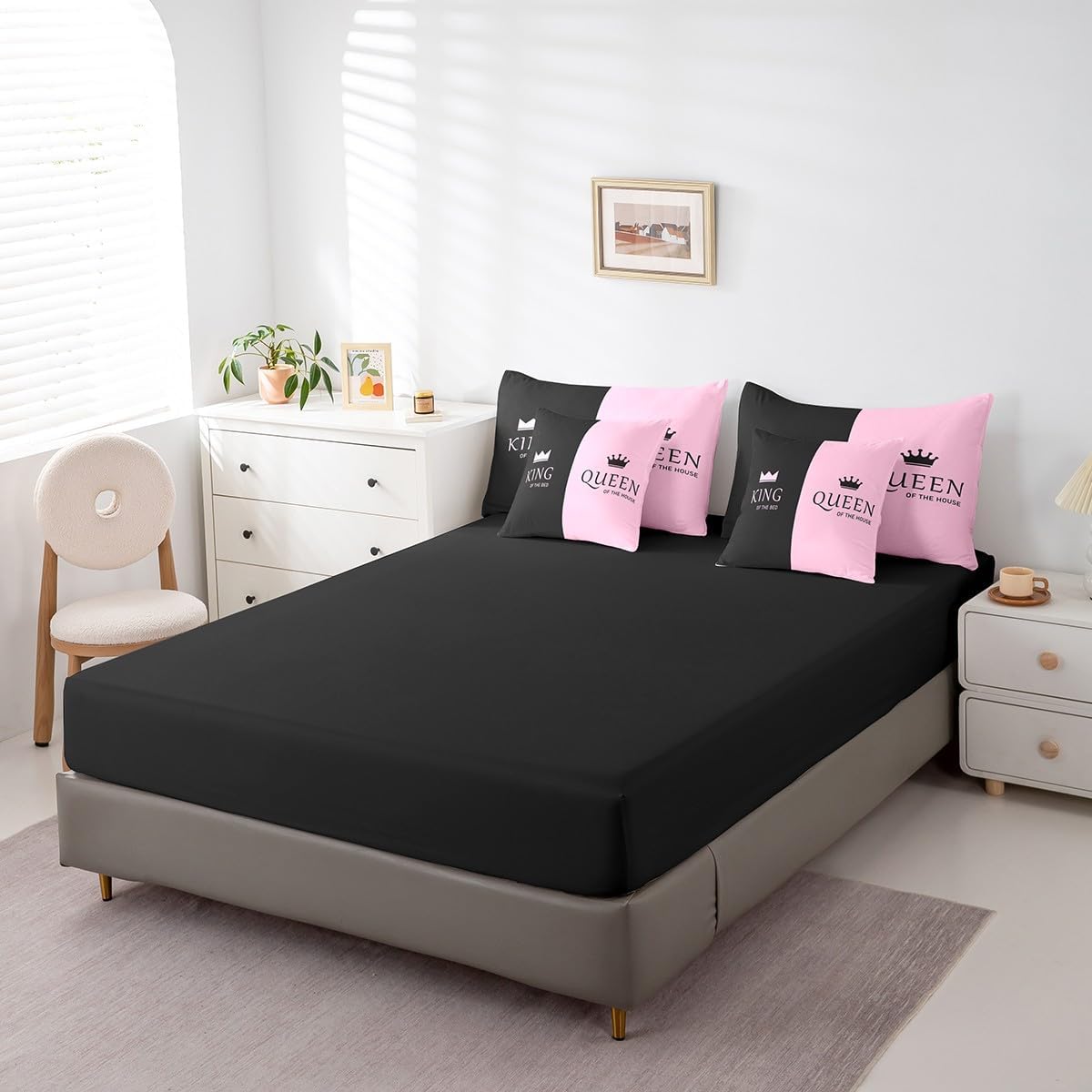 Feelyou King Size Comforter Set with Pillowcases and Cushion Covers