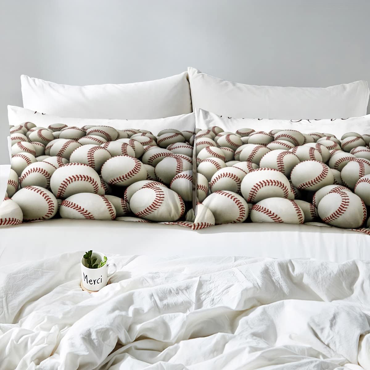 Personalized 3D Baseballs Duvet Set Twin Size