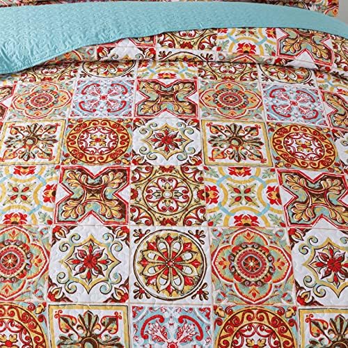 HoneiLife Bedspread Quilt Set King - 3 Piece Moroccan Pattern