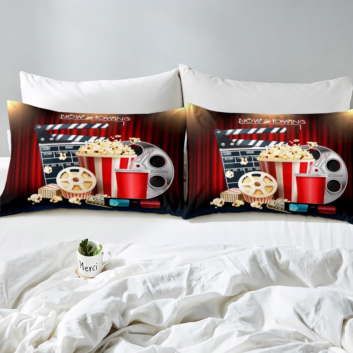 Movie Theater Theme Sheet Set King Size for Kids