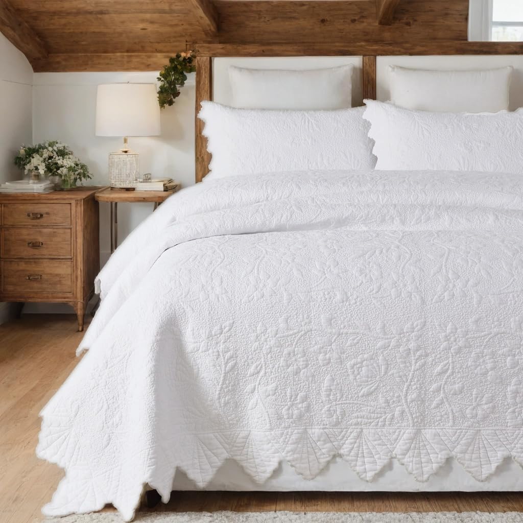 Brandream Luxury Matelasse Quilt Set 3-Piece King Size