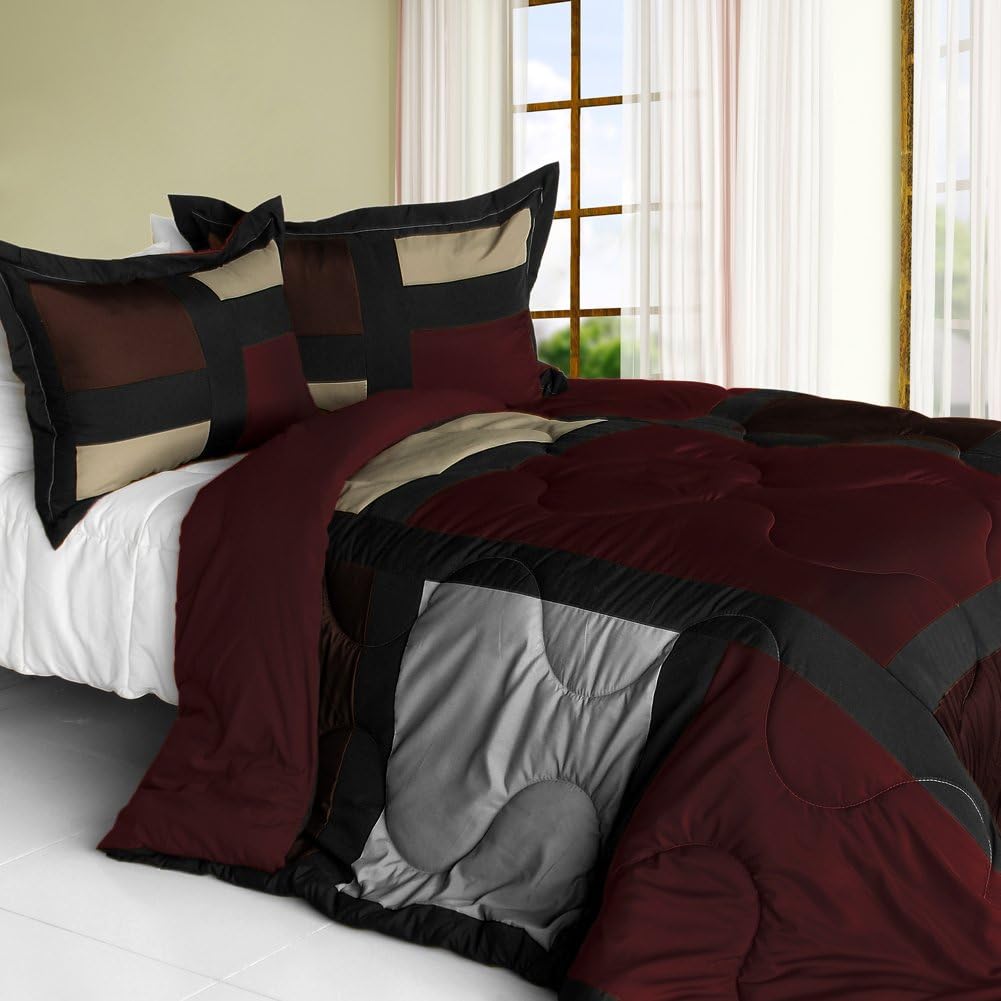 Retro Classic Quilted Patchwork Comforter Set Twin Size