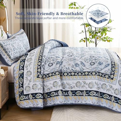 DJY Queen Size Quilt Set with 2 Pillowcases