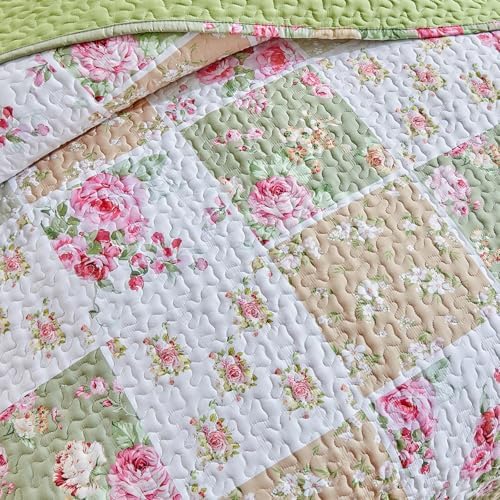 UOZZI Patchwork Quilt Set 3PC Queen Size Reversible