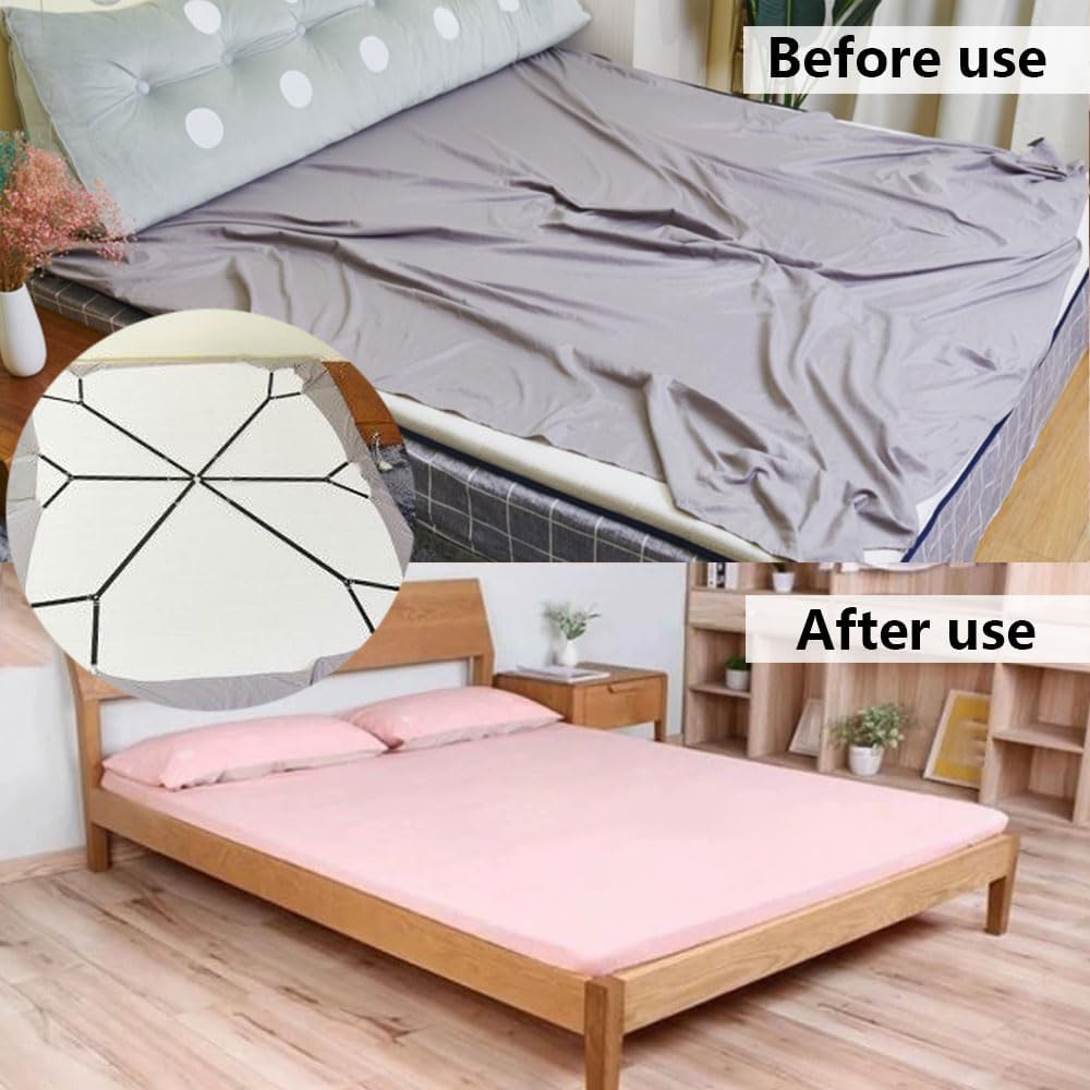 Oniapro Sheet Fasteners 6 Way Cross Clips for Round and Square Mattresses