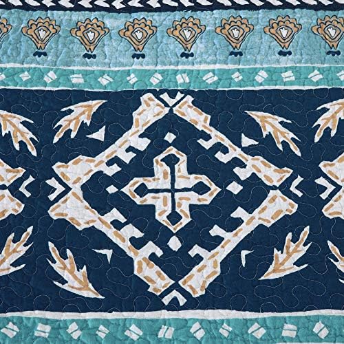 NEWLAKE Reversible Patchwork Quilt Set Boho Chic Queen Size