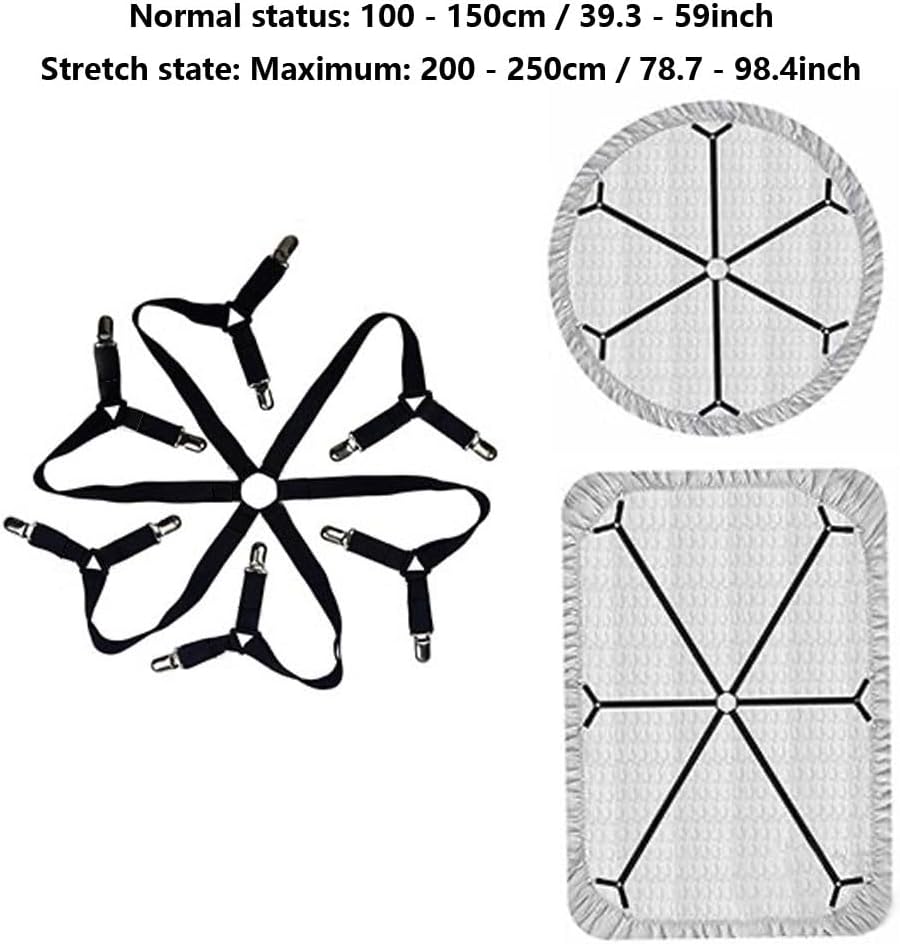 Oniapro Sheet Fasteners 6 Way Cross Clips for Round and Square Mattresses