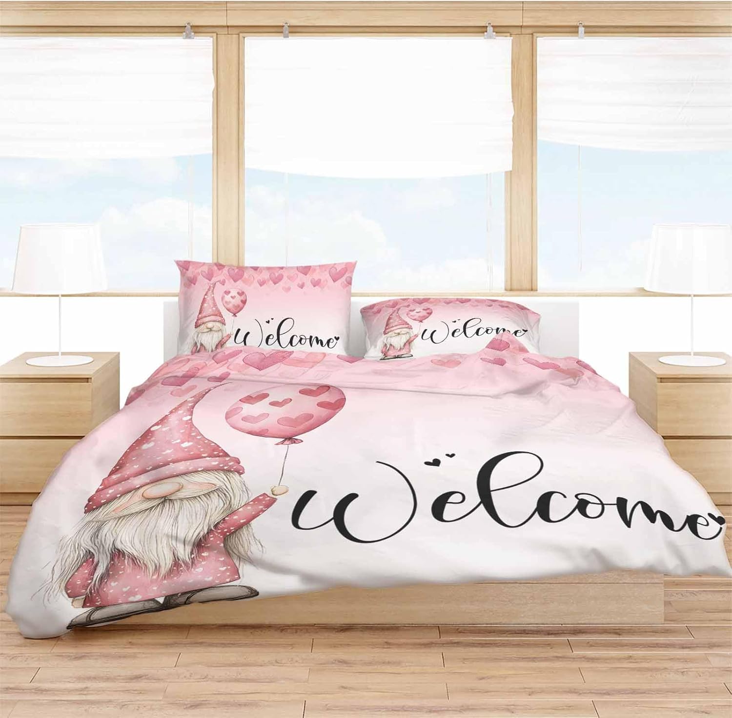 ZOE GARDEN Valentines Bed Duvet Cover Set Twin Size 3 Pieces
