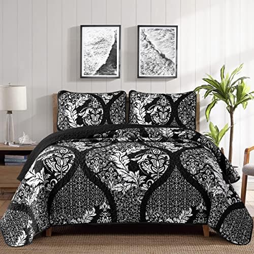 DJY Black Quilt Set King Size 3 Pieces 1