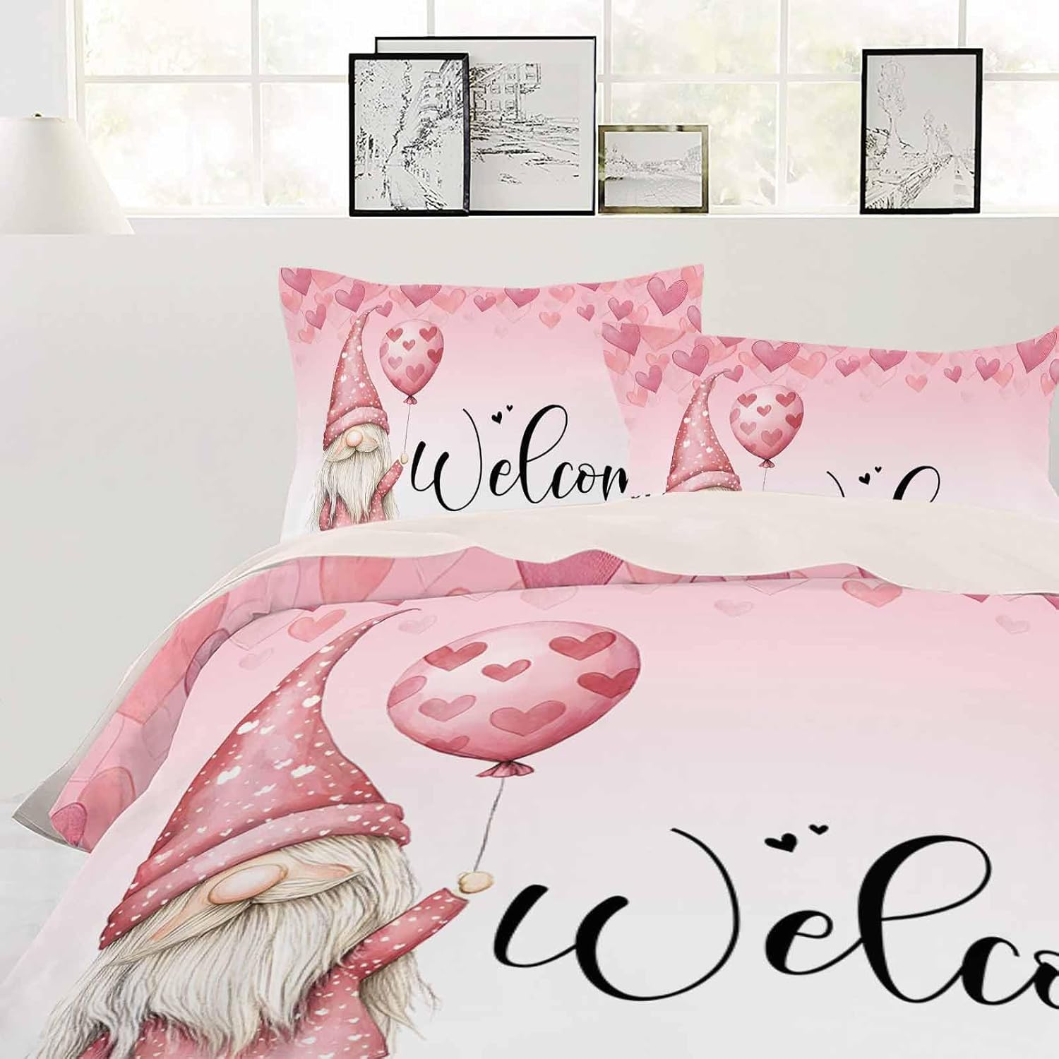 ZOE GARDEN Valentines Bed Duvet Cover Set Twin Size 3 Pieces