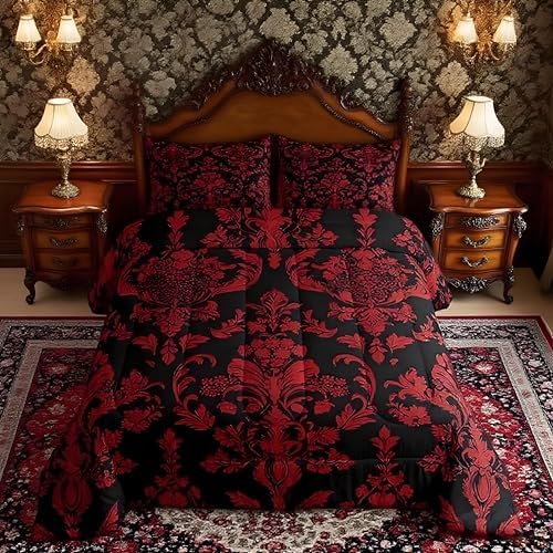 Feelyou King Size Damask Floral Comforter Set