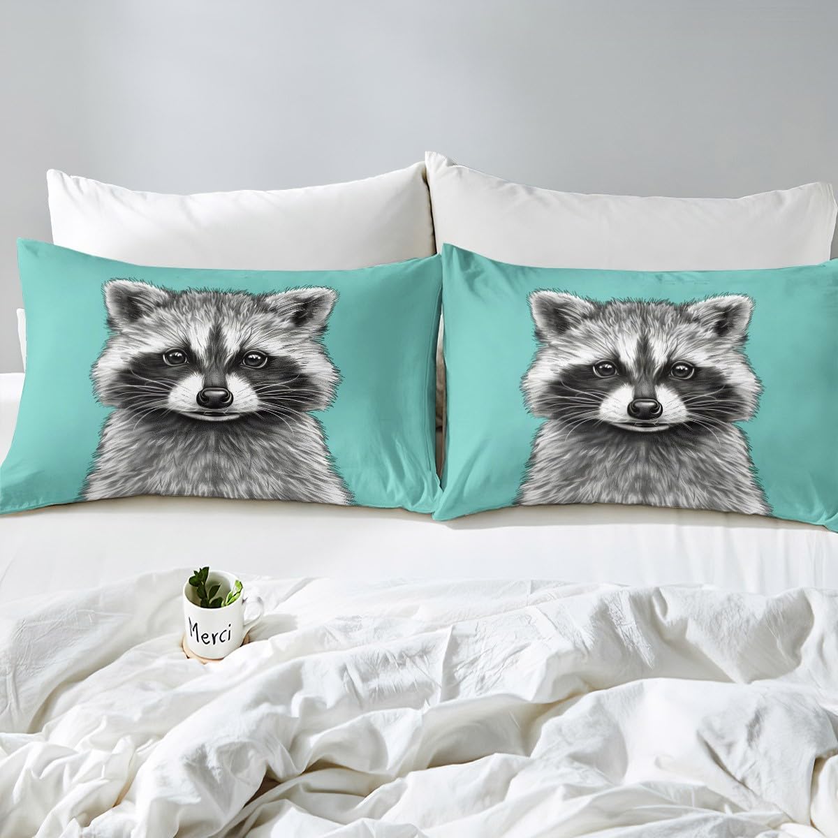 Feelyou Kids Black Raccoon Sheet Set King Size 1
