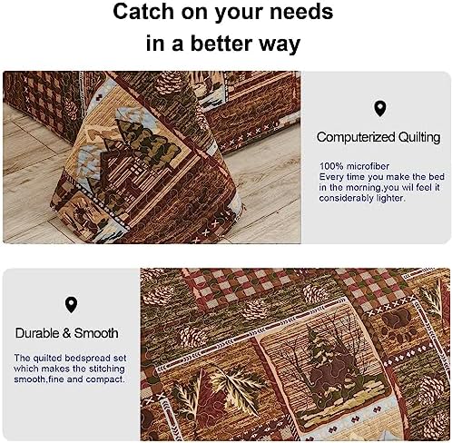 Ycosy Moose Bear Quilt Set Twin Size 1