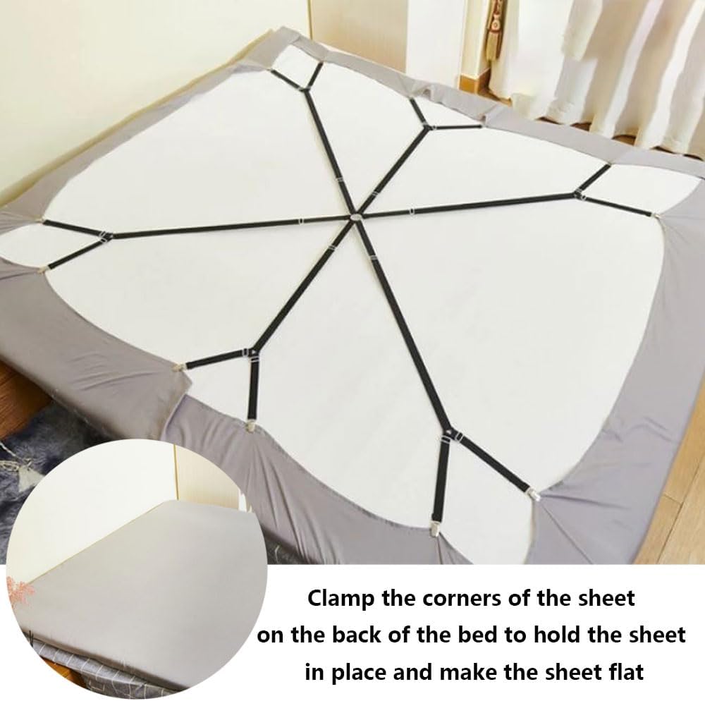 Oniapro Sheet Fasteners 6 Way Cross Clips for Round and Square Mattresses