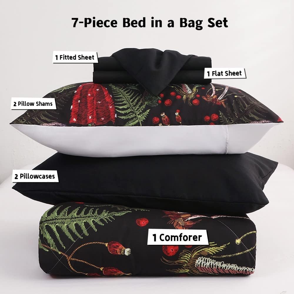 Gusuhome 7 Piece Mushroom Comforter Set