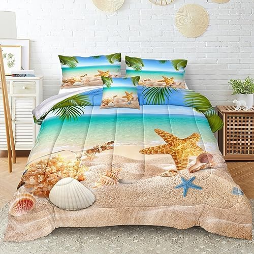 MOVE OVER 4 Piece King Size Beachy Comforter Set