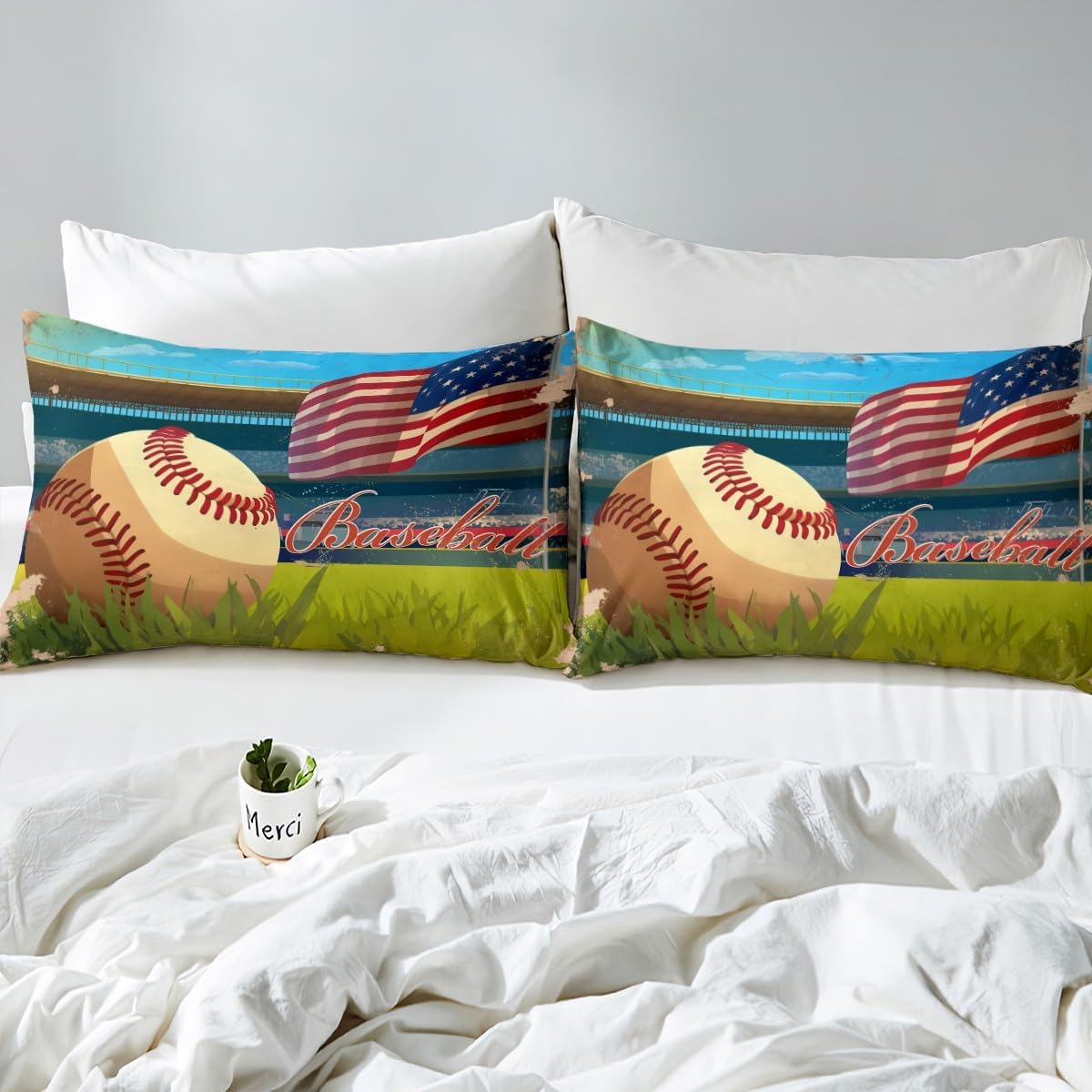Erosebridal Baseball Bedding Set for Kids
