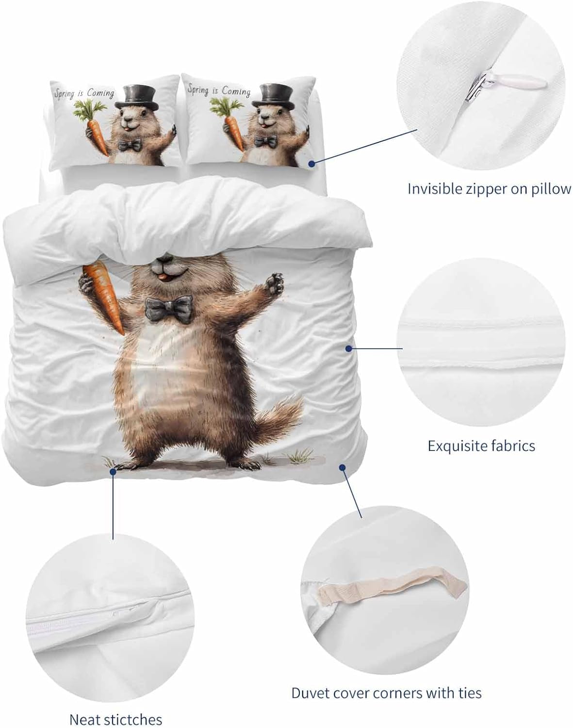ZOE GARDEN Groundhog Day Duvet Cover Set 3 Piece
