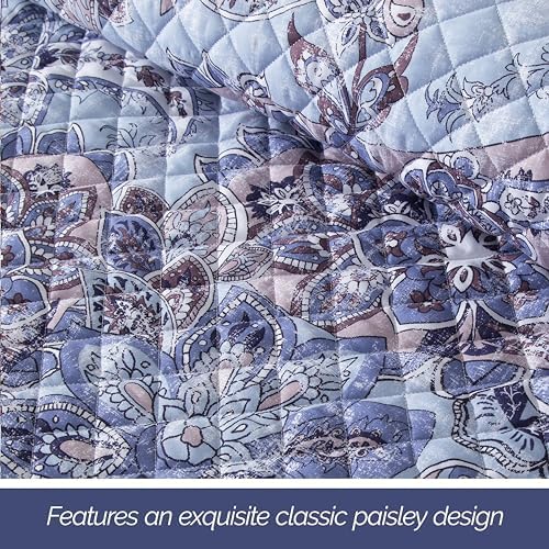 Elegant Comfort 3-Piece Reversible Floral Paisley Bedspread Set