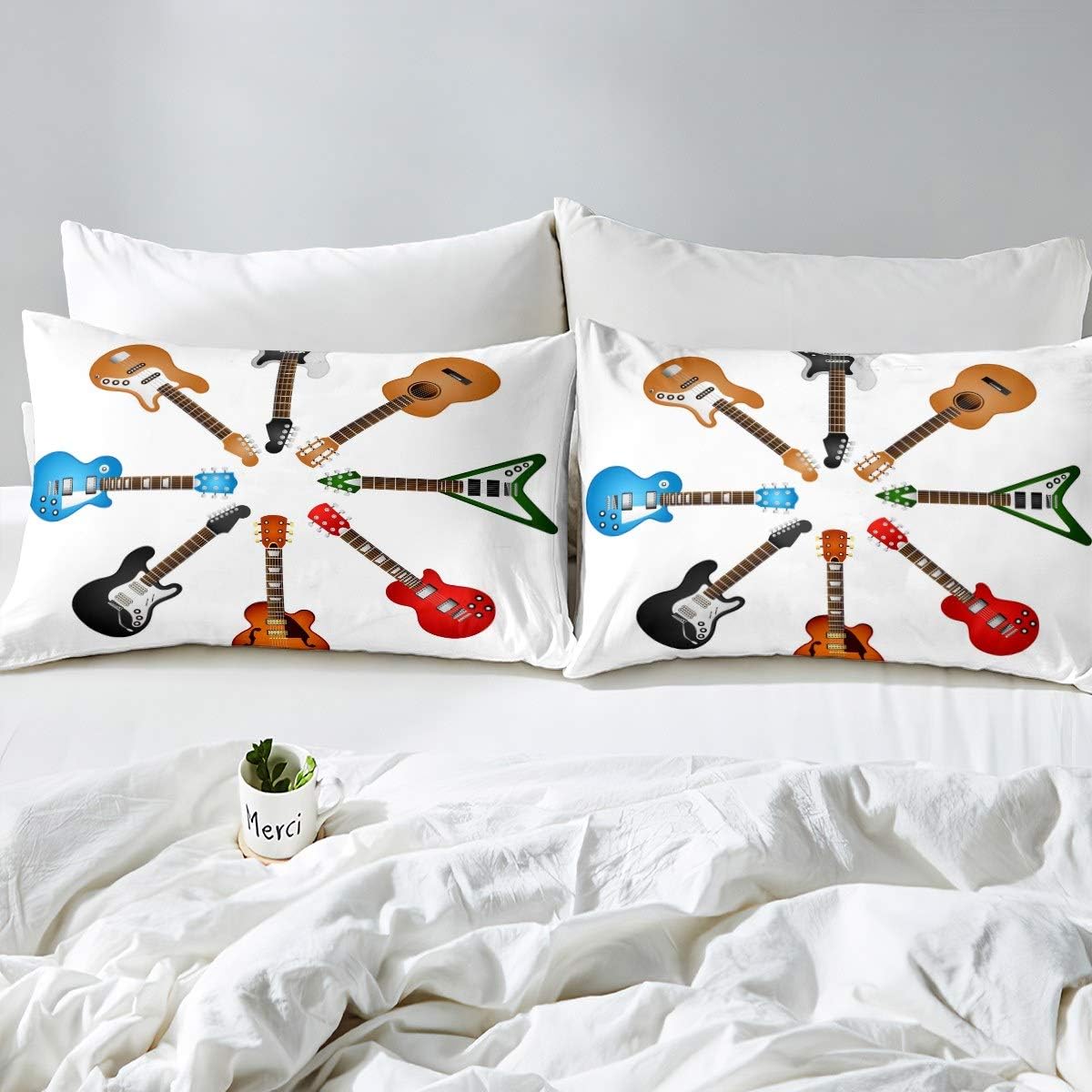 Feelyou Guitar Bed Sheet Set for Kids