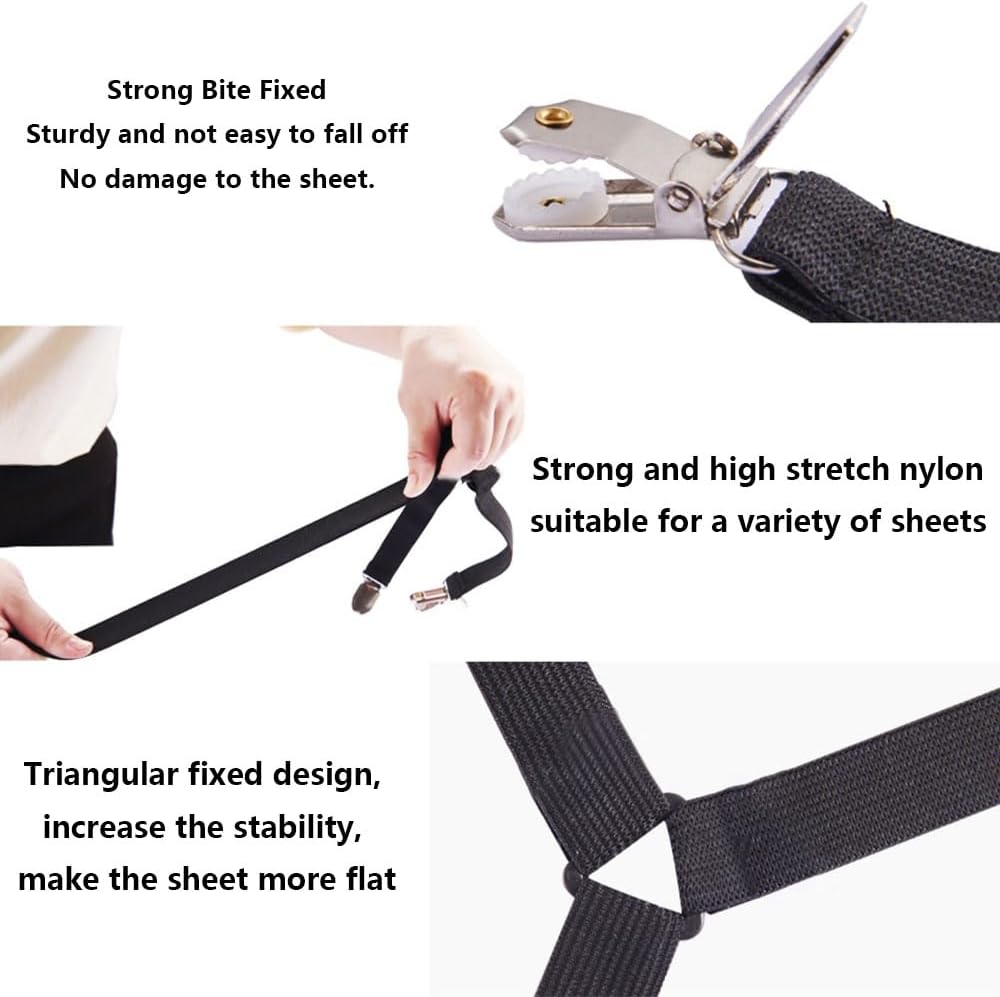 Oniapro Sheet Fasteners 6 Way Cross Clips for Round and Square Mattresses