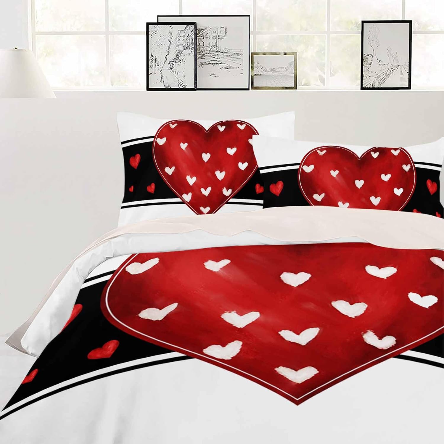 ZOE GARDEN Valentines Day Cal King Duvet Cover Set 1