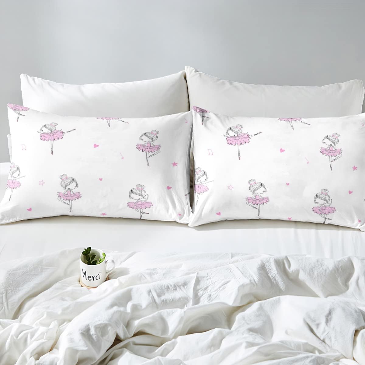 Erosebridal Kawaii Ballet Comforter Set 3pcs