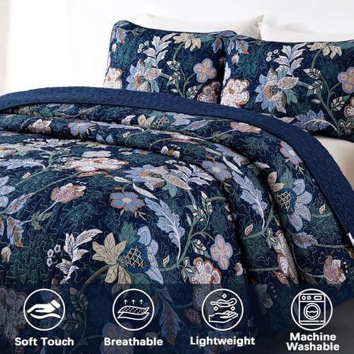 WONGS BEDDING Floral Quilt Set King Size 3 Piece 1