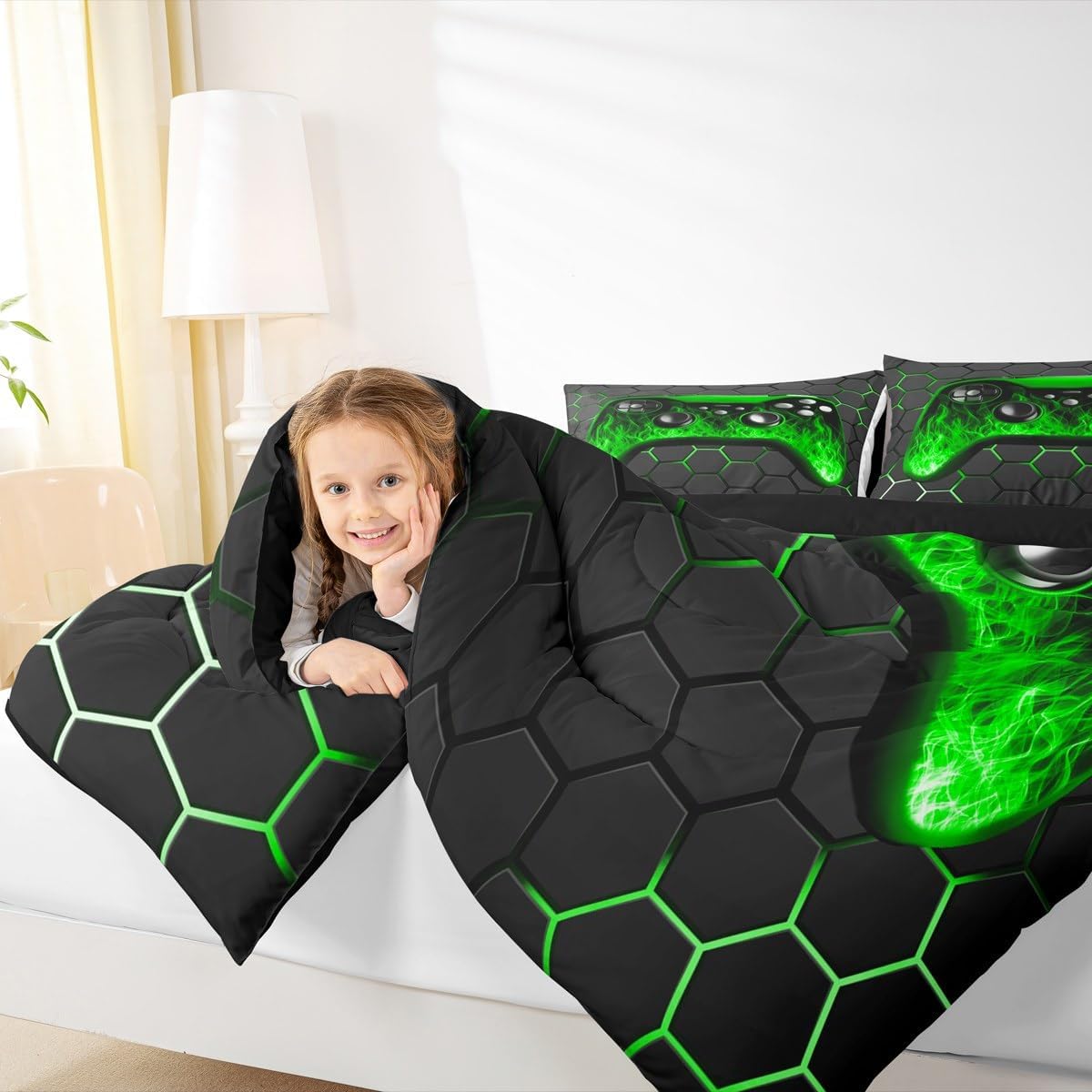 Erosebridal Boys Gamer Comforter Set Queen Size