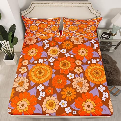 Erosebridal 70s Groovy Boho King Bed Sheet Set