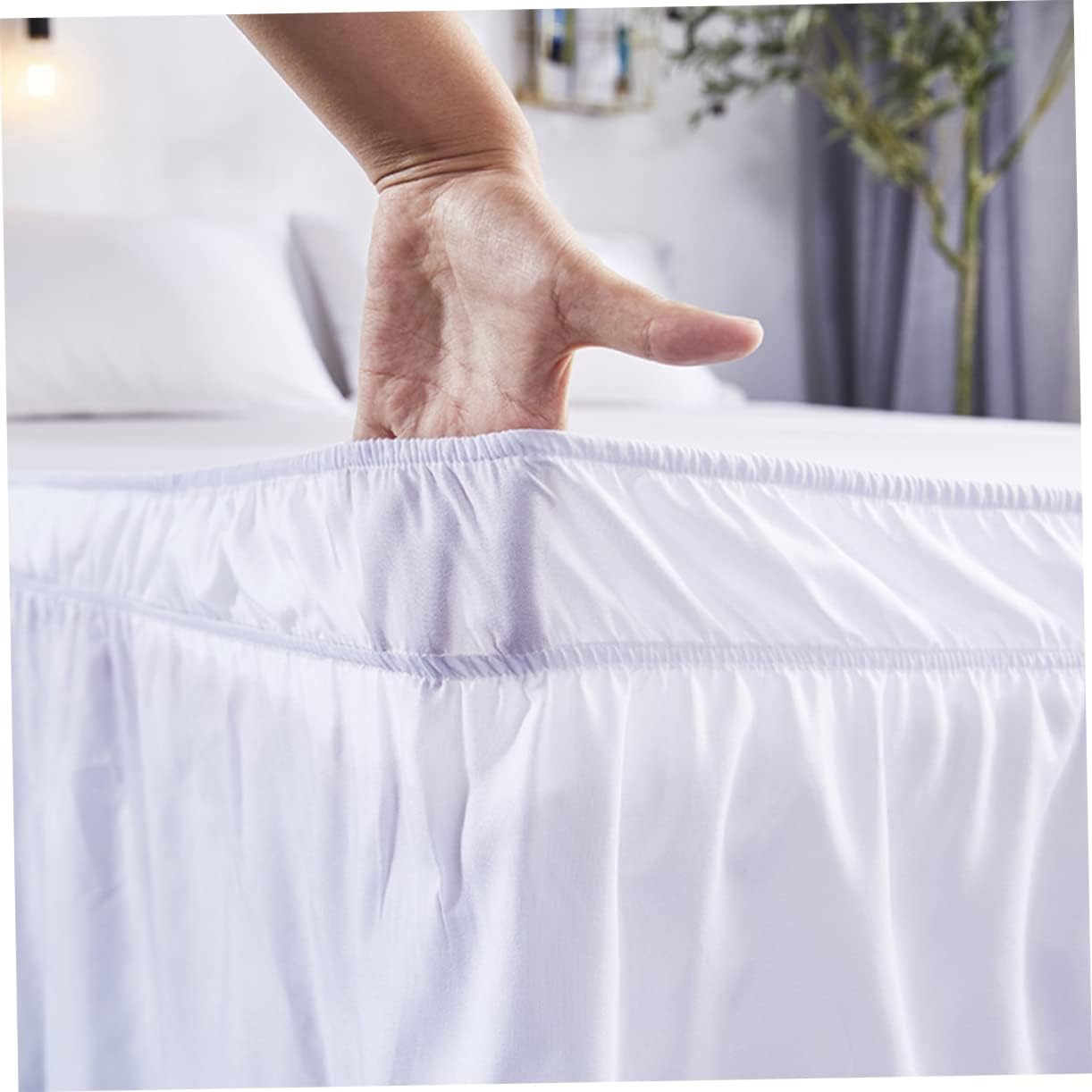 BESTOYARD Elastic Dust Ruffle for Full Bed Coverage