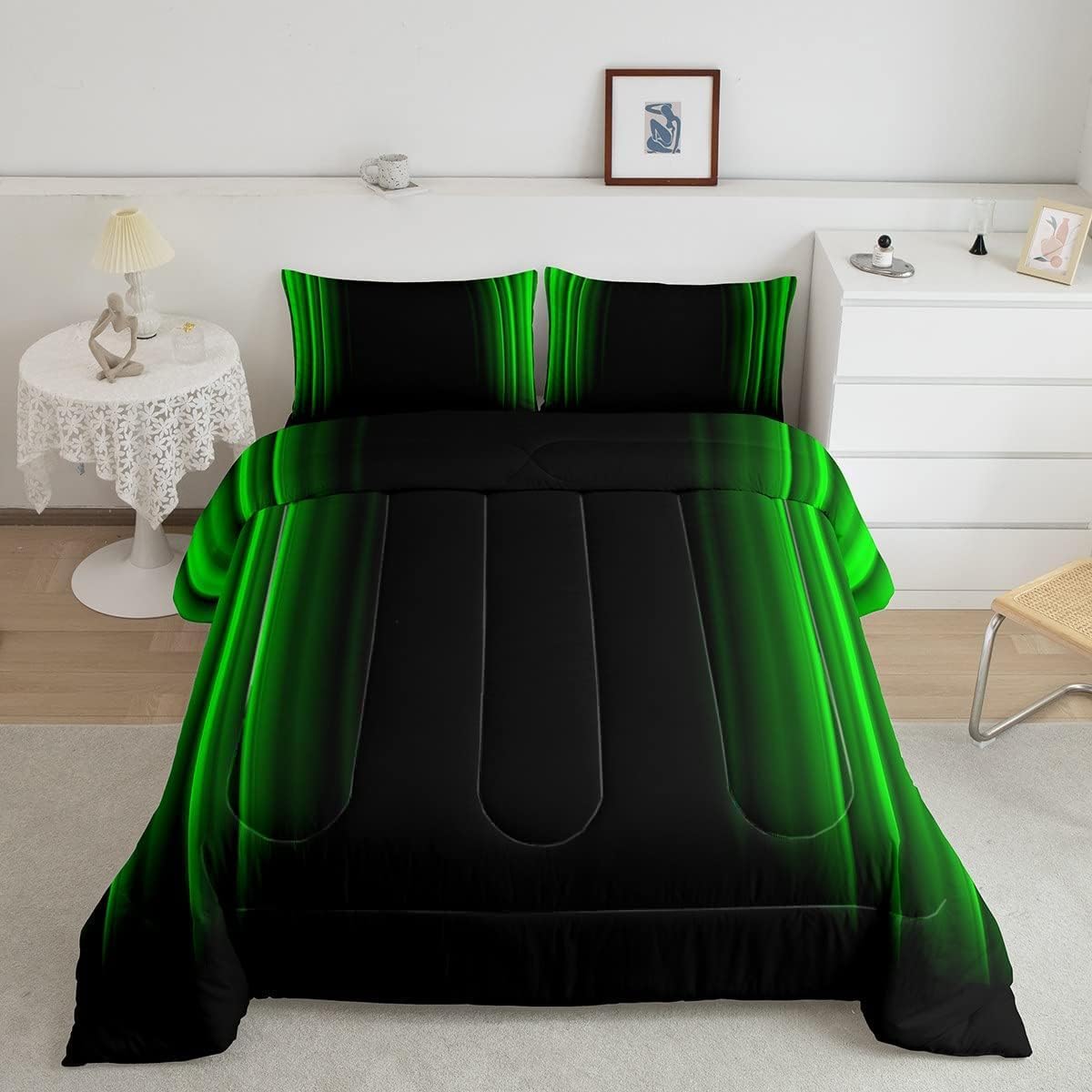 Feelyou 3Pcs King Size Comforter Set Modern Design