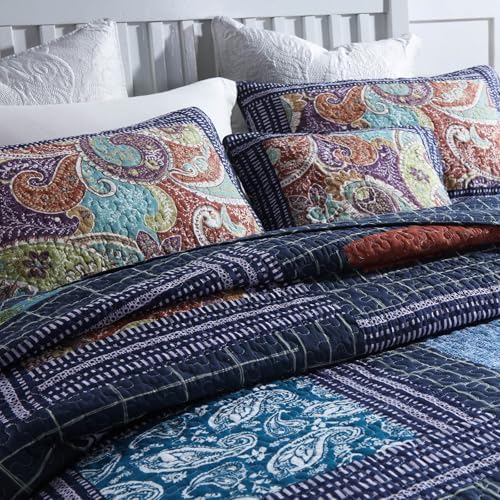 mixinni Cotton Floral Reversible Quilt Set King Size