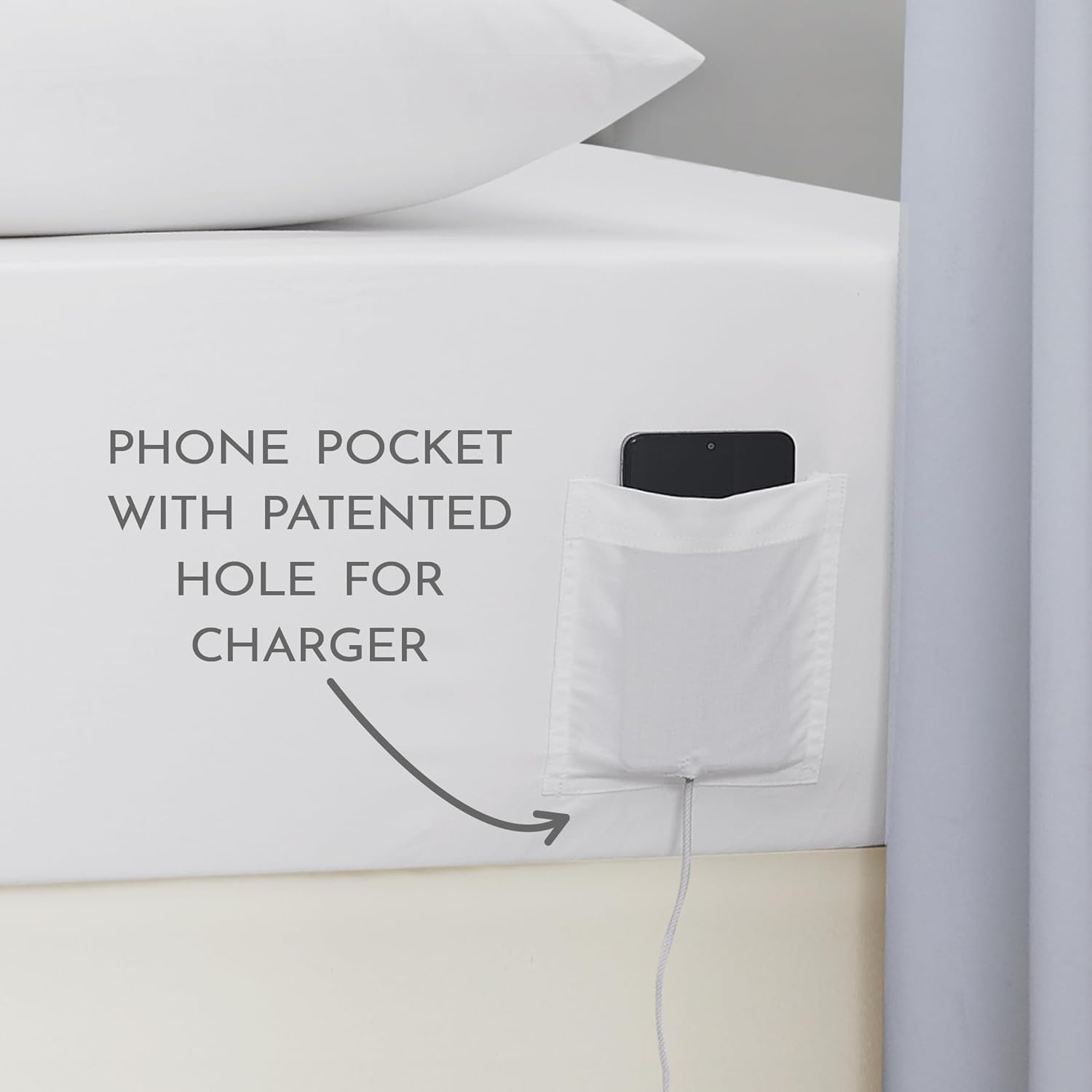 Linen Closet Cotton Rich Twin XL Sheet Set with Phone Pocket