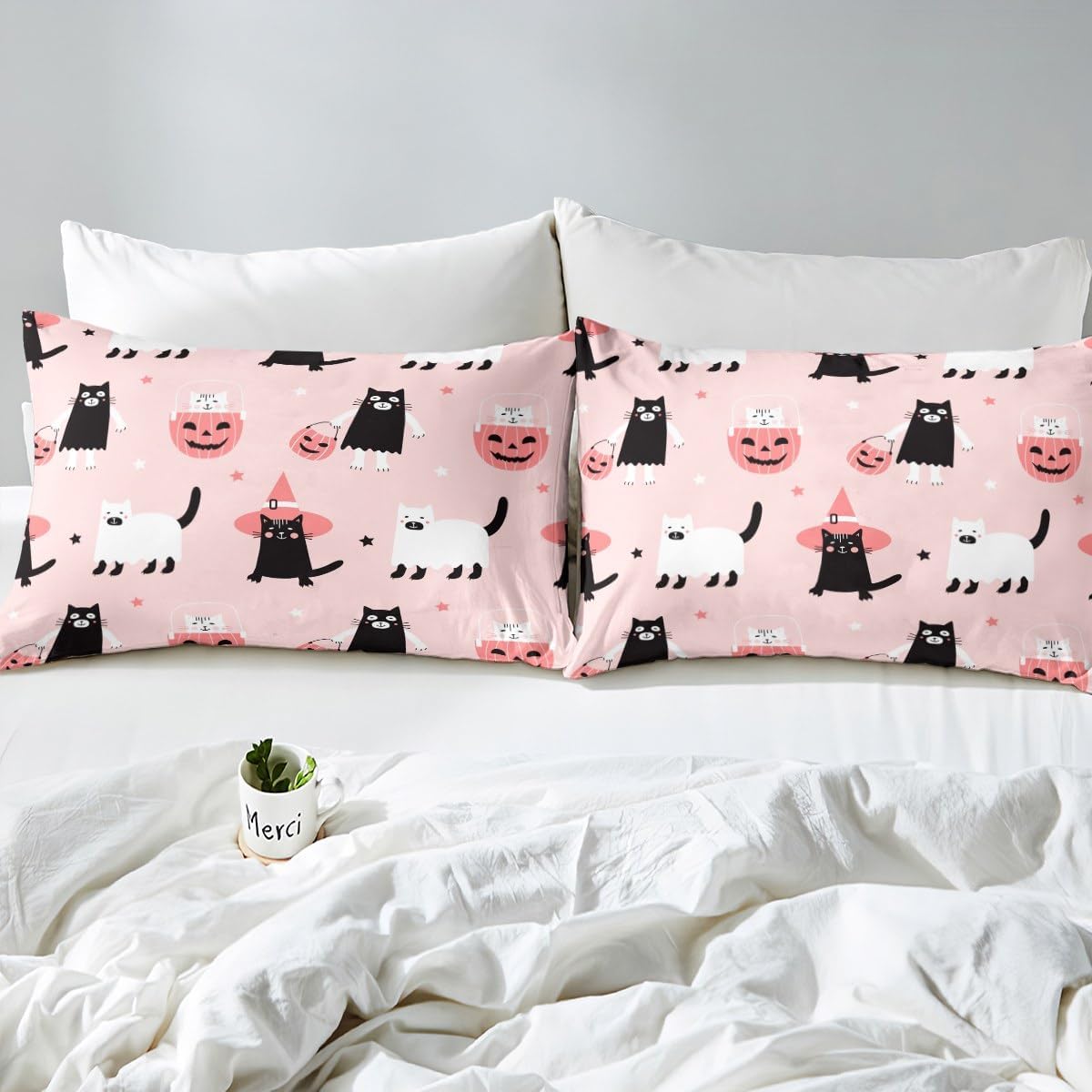 Erosebridal Kids Ghost Cats Halloween Sheet Set