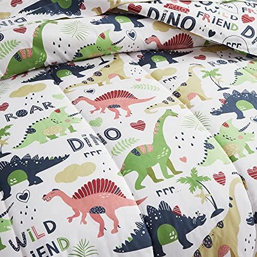Joyreap 7-Piece Queen Bed in a Bag with Dinosaur Print