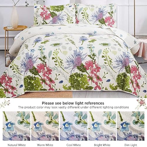 Green Essen Lightweight Botanical Bedspread Set King Size