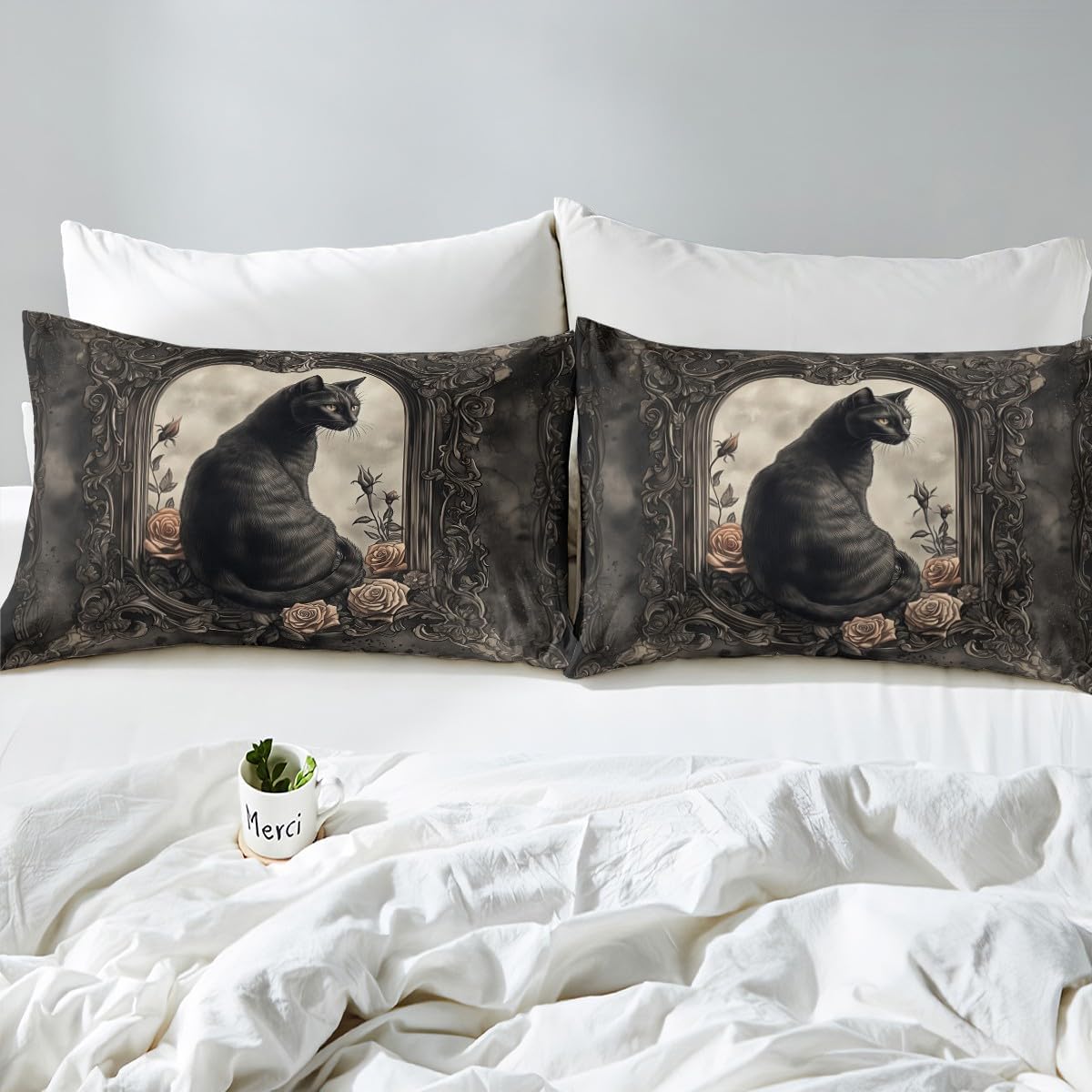 Manfei Black Cat Kids Sheet Twin Set