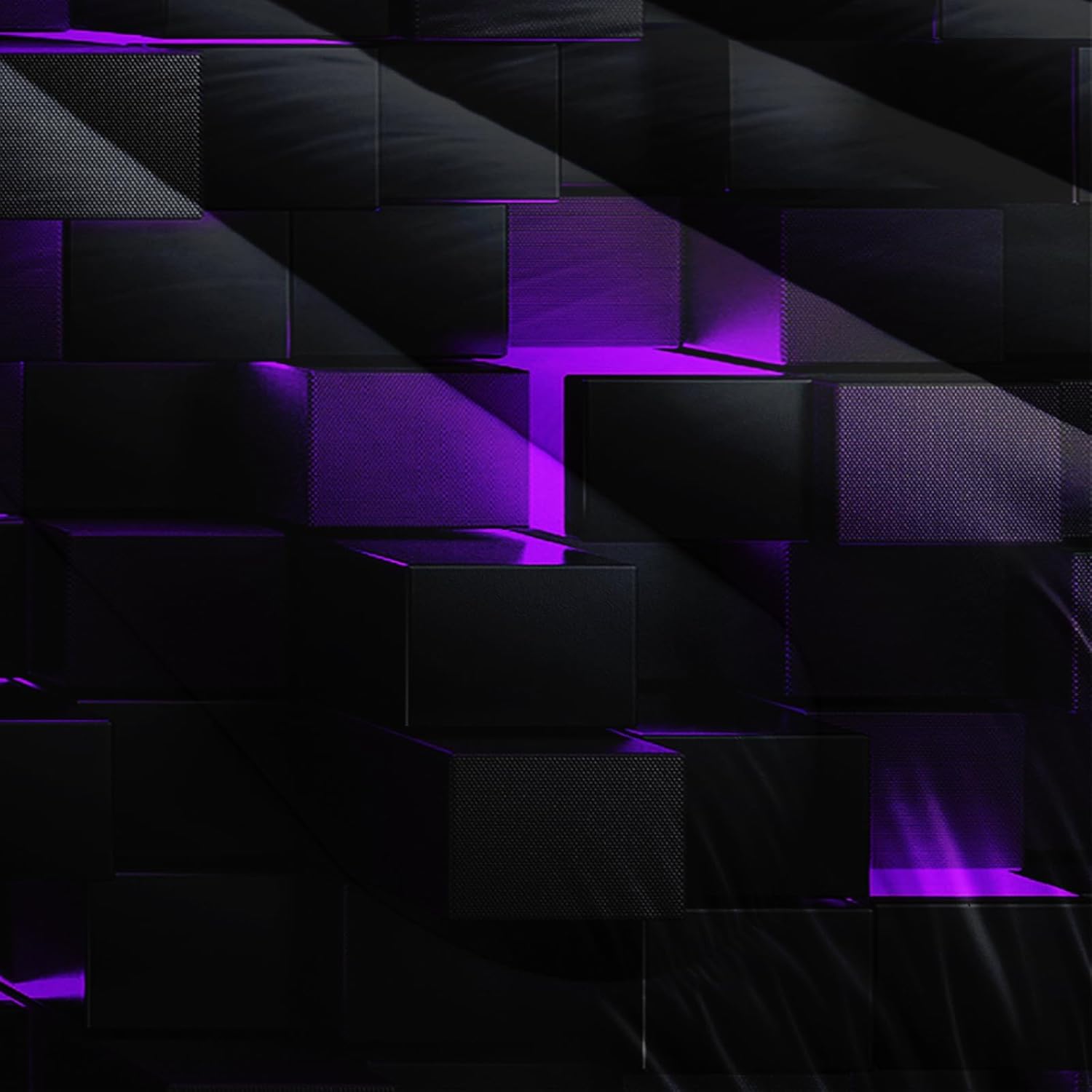Neon Purple Black Geometric Comforter Set Queen 3PCS