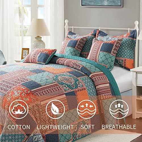 VAPUTAR King Size Quilt Bedding Set 3 Pieces