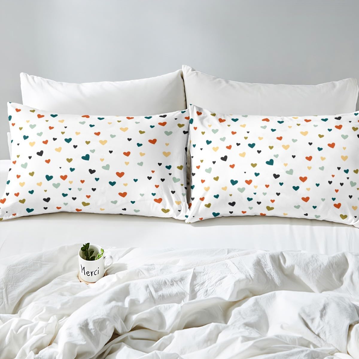 Feelyou Heart Bed Sheet Set King Size for Kids