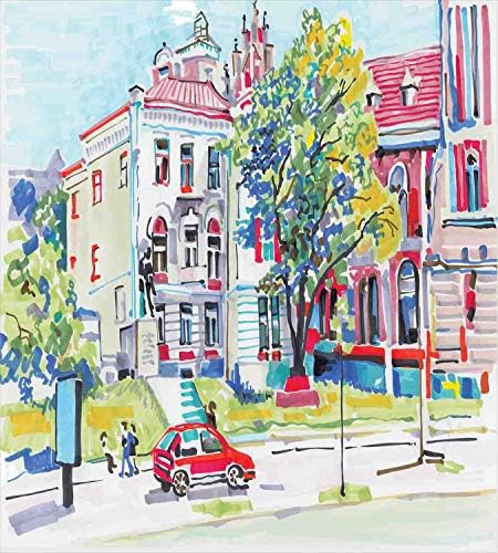 Ambesonne European Town Scene Duvet Cover Set
