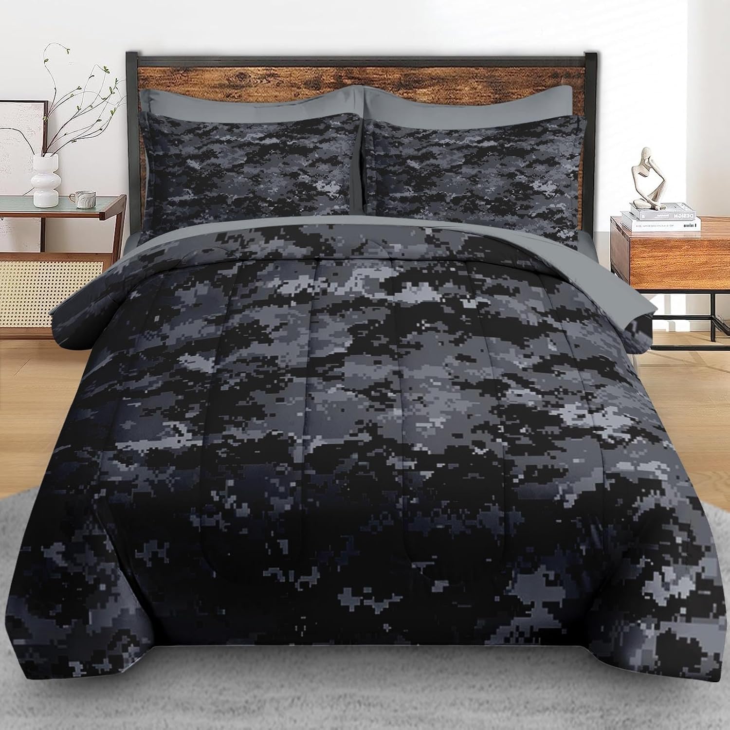 Pamnest Camouflage Comforter Set 7 Pcs Full Size 1