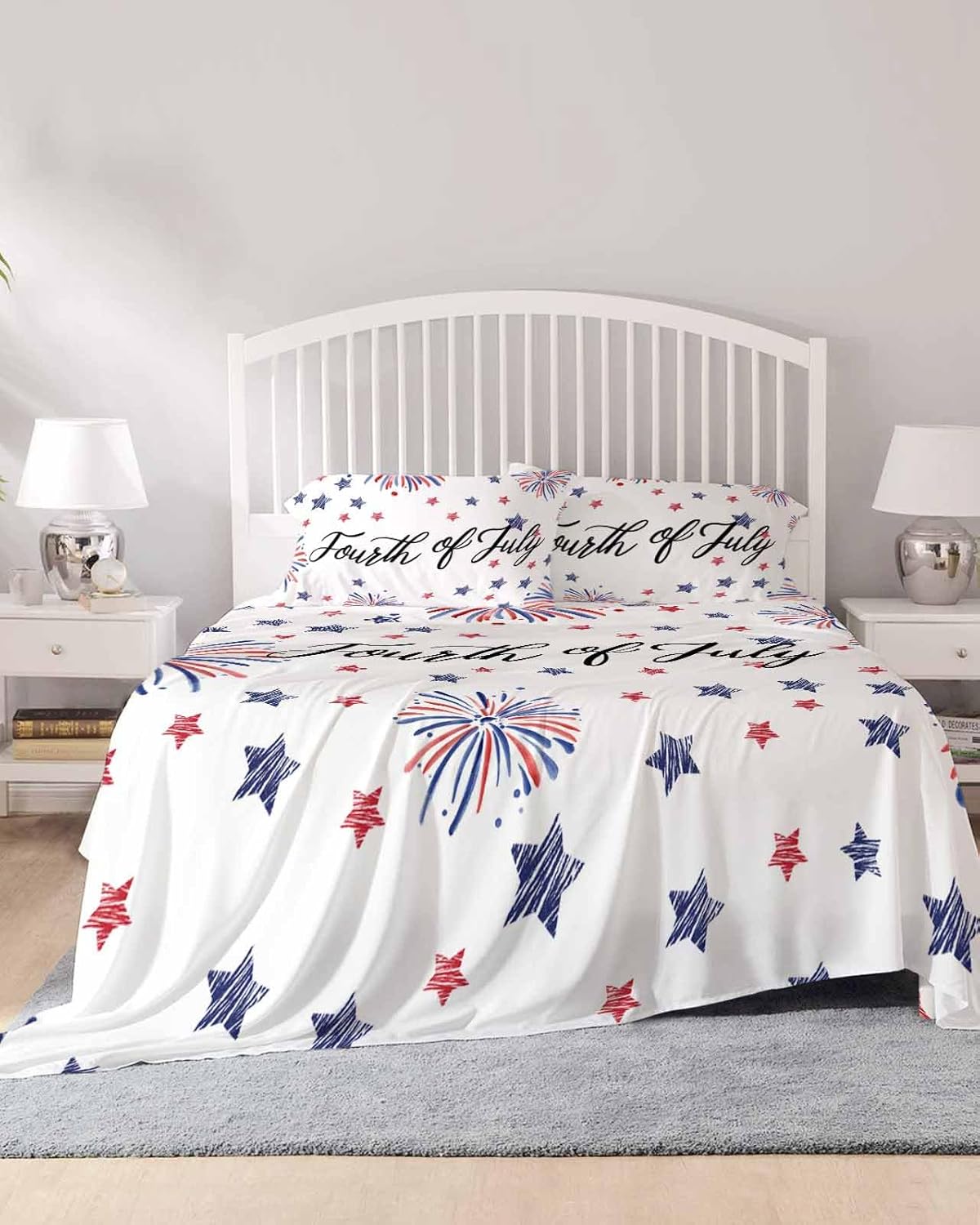 Boanket 4th of July 4 Piece Microfiber Sheet Set